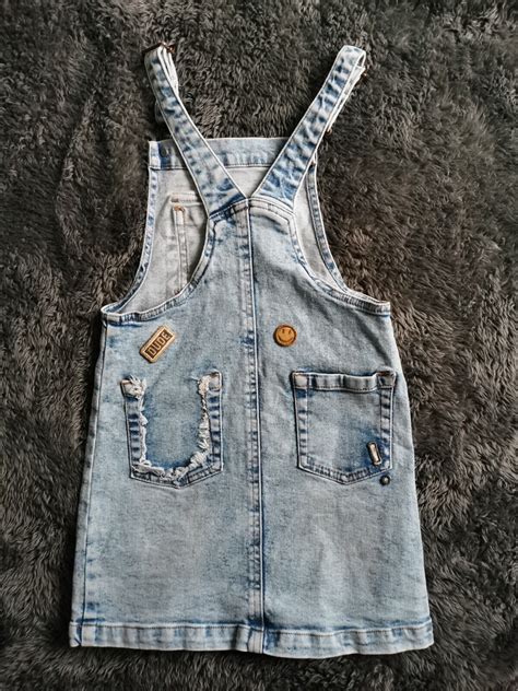 next girls denim pinafore.